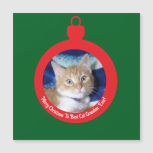 Noël, Meilleure Grand-mère de chat' , Carte magnét