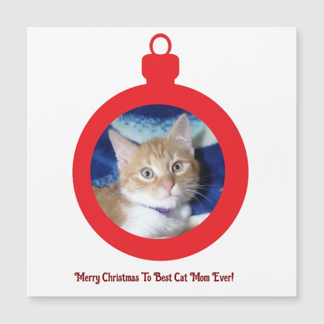 Noël, Meilleure Maman de Chat Ever , Carte magnéti (Devant)