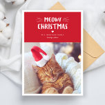 Noël Meowy | Cute Cat Holiday Carte photo<br><div class="desc">Noël Meowy | Cute Cat Holiday Carte photo</div>