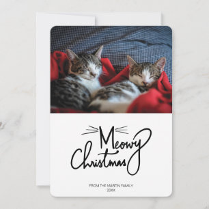 Noël Meowy   Funny Chat - Carte photo de Noël