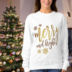 Noël Merry Bright Gold Ladies Sweatshirt