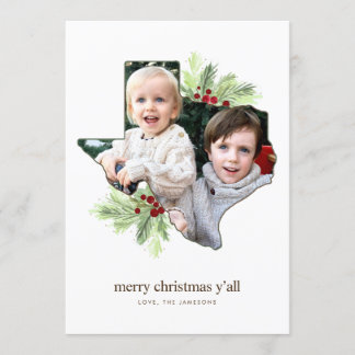 Noël *Merry Y'all* de carte photo de vacances