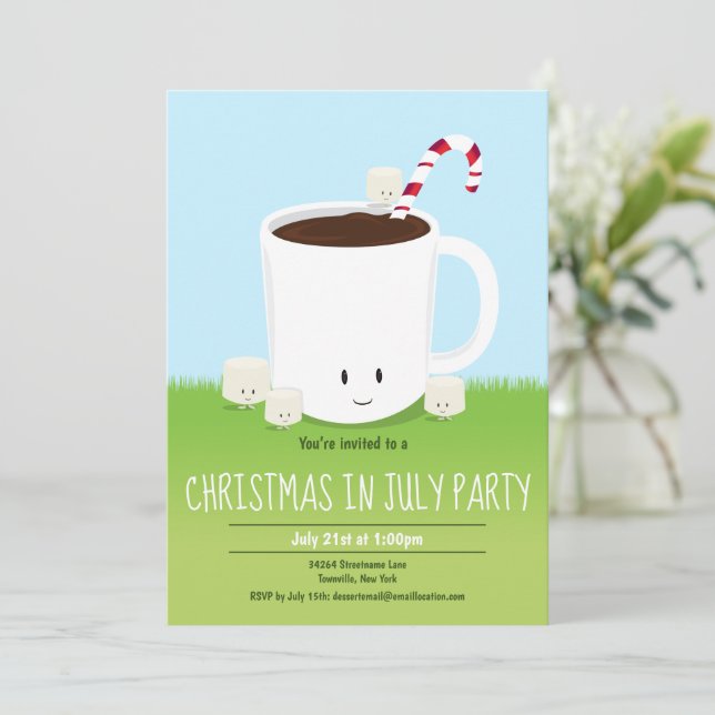 Noël mignon en juillet Fête Invitation (Debout devant)