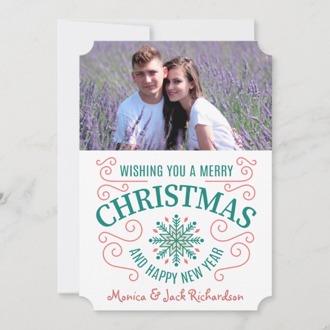 Noël Modèle photo rétro Snowflake (Devant)