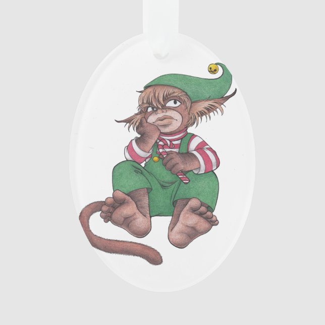 Noël Monkey Gnome Ornement (devant)