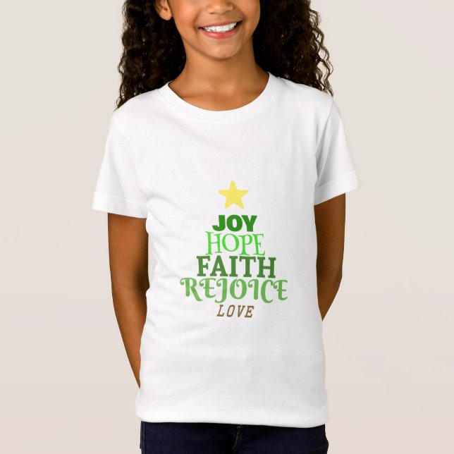 Noël Mots Arbre de Noël T-shirt (Devant)