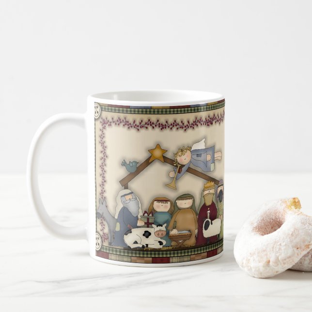Noël Nativité Café Mug Cup (Avec donut)