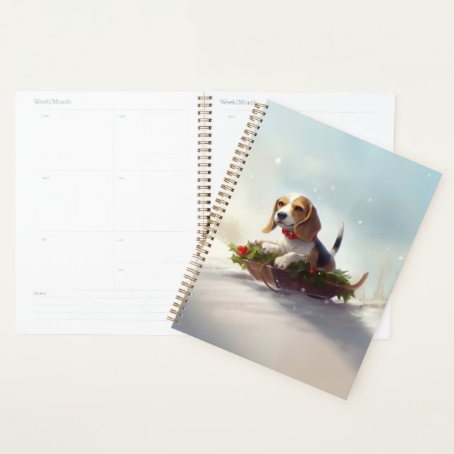 Noël neige hiver Beagle (Devant avec enveloppe)
