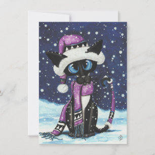 Noël Neige Siamese Chat hiver