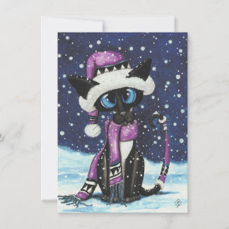 Noël Neige Siamese Chat hiver