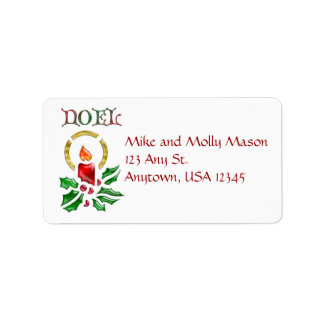 Noel Noël bougie Étiquettes de adresse