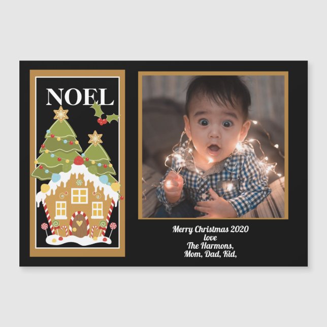 Noel Noël Salutation Gingerbread Maison Photo (Devant)