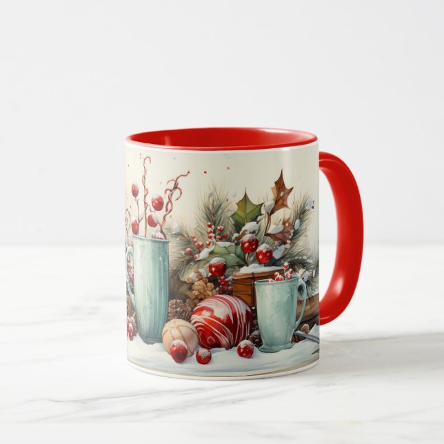Noël Noël, Scène de Yule pour tasse de café/thé (Devant droit)