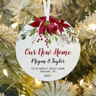 Noël Notre Nouvelle Maison Ornement Floral