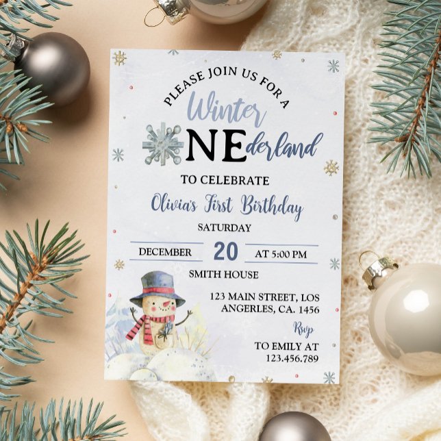 Noël ONEderland Première invitation anniversaire (Créateur téléchargé)