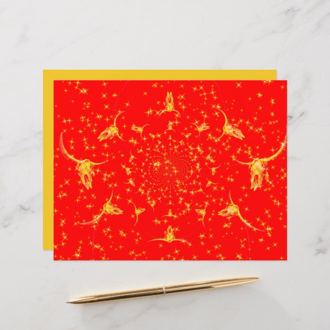 Noël Parties scintillant Occidentale Rouge Gold Gi (Devant/Arrière en situation)