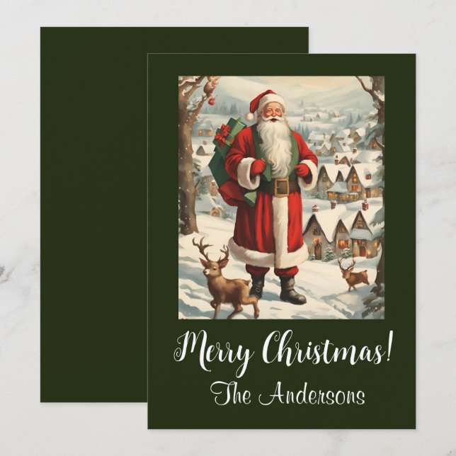 Noël Père Noël 13 Joyeux Noël ! Carte de Noël (Devant / Derrière)