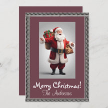 Noël Père Noël 5 Joyeux Noël ! Carte de Noël