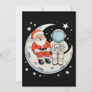 Noël Père Noël Astronaute Lune Espace Xmas Vacance