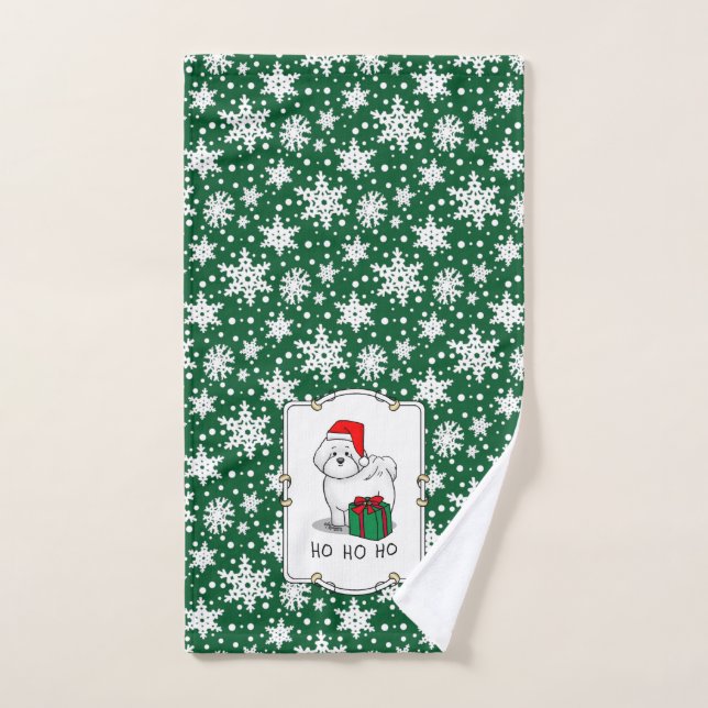 Noël Père Noël Bichon Frise Chien mignonne (Serviette à main)