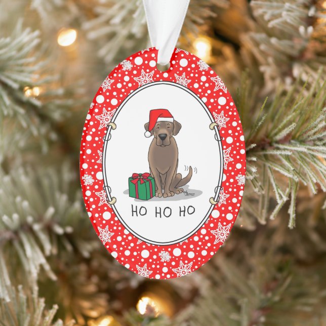 Noël Père Noël Chocolat Labrador Retriever Cute (Arbre)