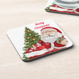Noël  Père Noël Dessous de verre en plastique dur