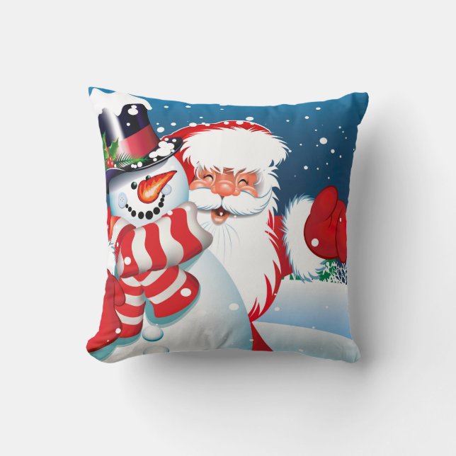 Noël Père Noël et coussin de bonhomme de neige (Recto)