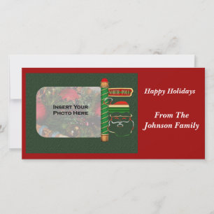 Noël Père Noël Face Carte photo de vacances