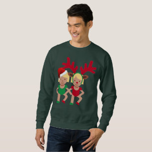 noël père Noël jumeaux emoji mens sweatshirt