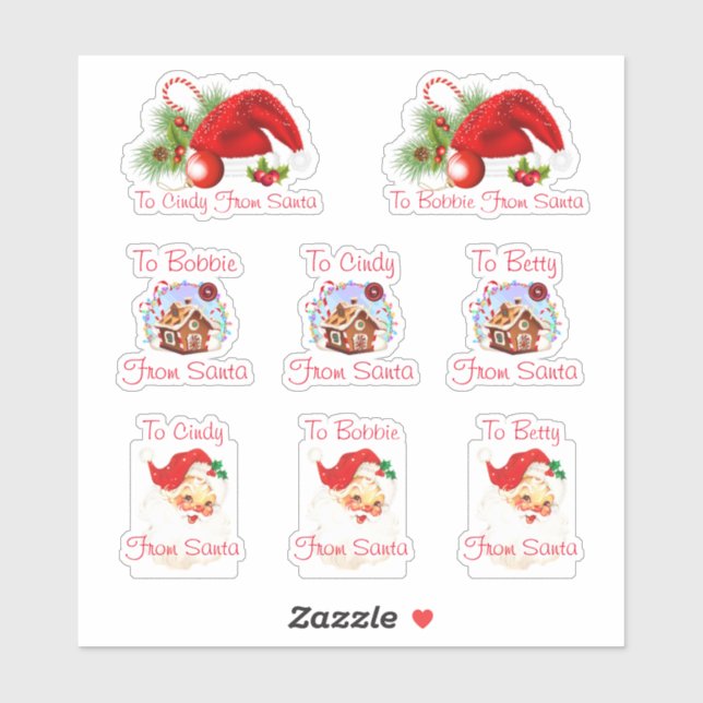 Noël Personnalisé À Partir De Stickers Père Noël (Feuille)