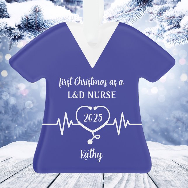 Noël personnalisé d'infirmière en maternité (Personalized L&D Nurse Christmas Ornament
)