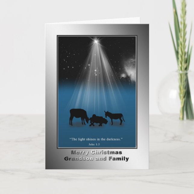 Noël, Petit-fils et famille, Religieux, Carte (Devant)