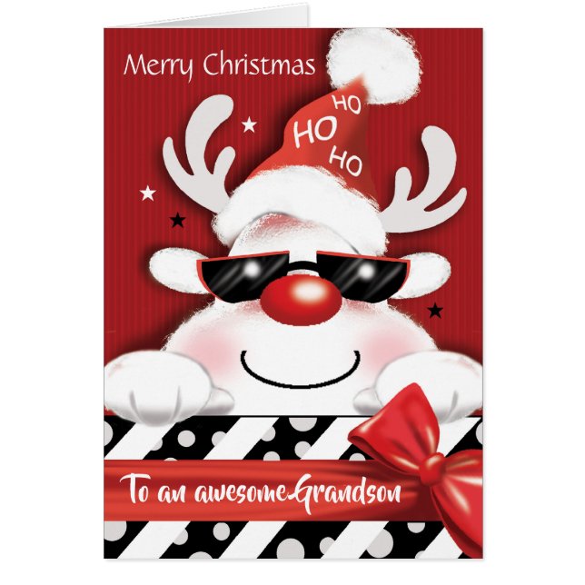 Noël, petit-fils, renne d'amusement, Ho, Ho, Ho, (Devant)