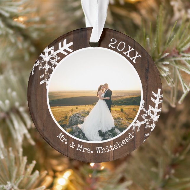 Noël Photo de mariage rustique (Arbre)