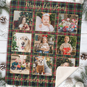 Noël Plaid Custom Gold Photo Collage Famille