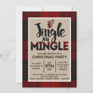 Noël Plaid Fête Invitation