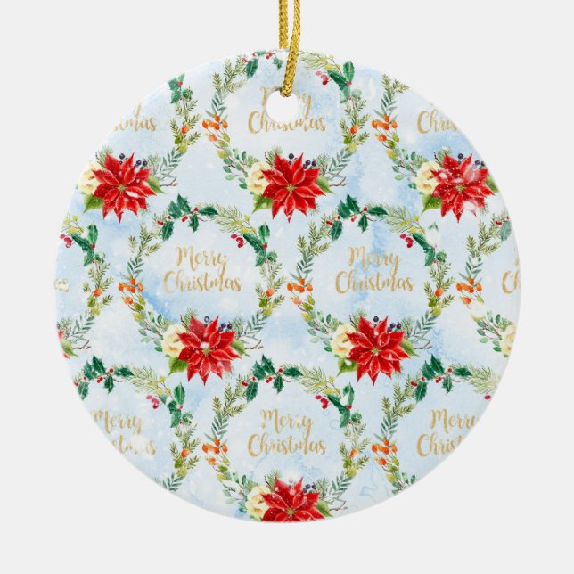 Noël Poinsetta Décoration Motif cadeau Noël (Devant)