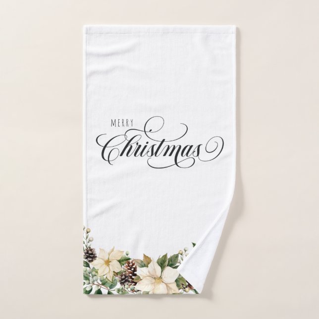 Noël Poinsettia (Serviette à main)