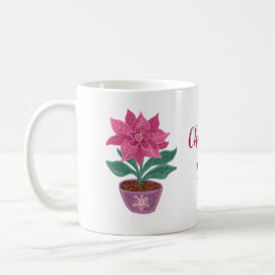 Noël Poinsettia en pot de fleurs Mug