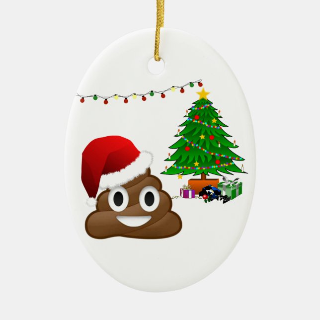 noël poo émoji ornement céramique