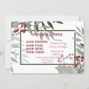 Noël POT CHANCE Cène Invitation