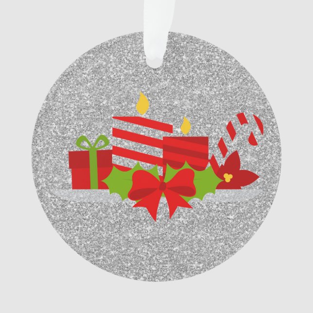 Noël Potpourri Argent Faux Parties scintillant (devant)