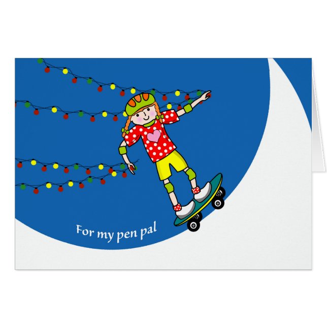 Noël pour Pen Pal, Girl Skateboard, Lumières (Devant horizontal)
