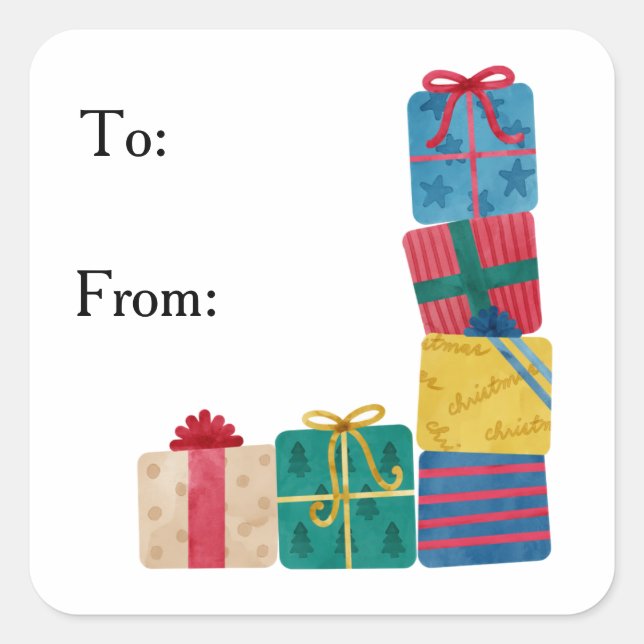 Noël présente à et de Stickers Étiquettes Cadeaux (Devant)