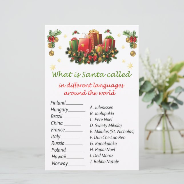 Noël présente Noël à travers le monde jeu (Debout devant)