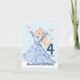 Noël Princesse Anniversaire Carte d'âge d'hiver