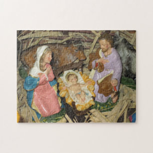Noël Puzzle Nativité Vintage Manger Creche