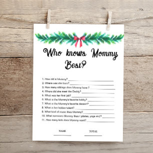 Noël Qui connaît maman meilleur Baby shower jeu