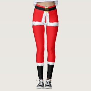 Noël Red Elf Santa Claus leggings