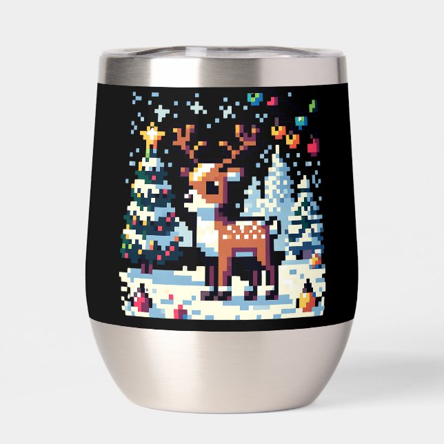Noël Reinder Winter Wonderland Pixel Art (Arrière)